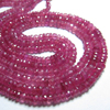 17 inches full strand strand neckless - Awesome - Gorgeous - Very Very Finest -Transparent Micro Faceted Ruby Rondelles Beads Super Sparkle -Size 3 -4 mm